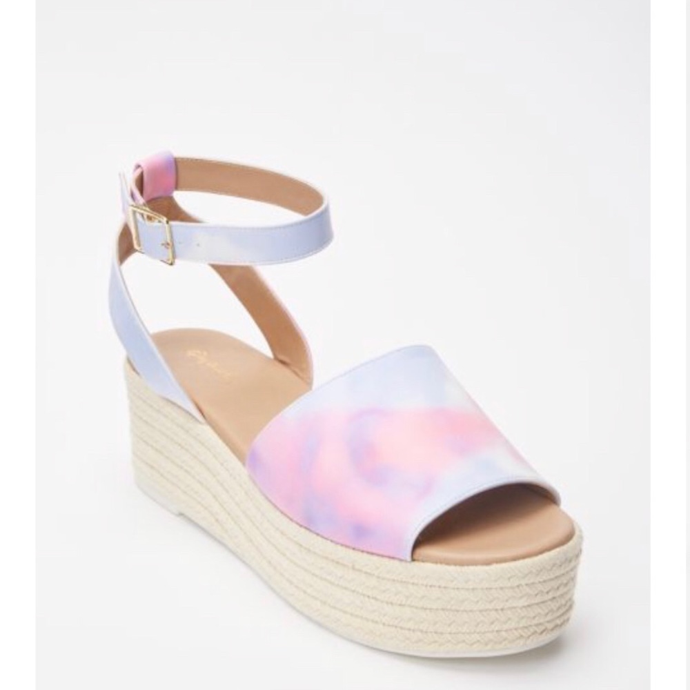 Tye dye flatform wedges